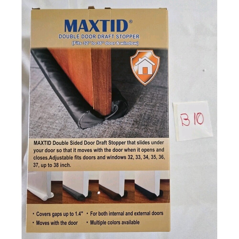 Maxtid Brown  Double Door Draft Stopper Fits 32”-38” Door Or Window - Picture 2 of 2